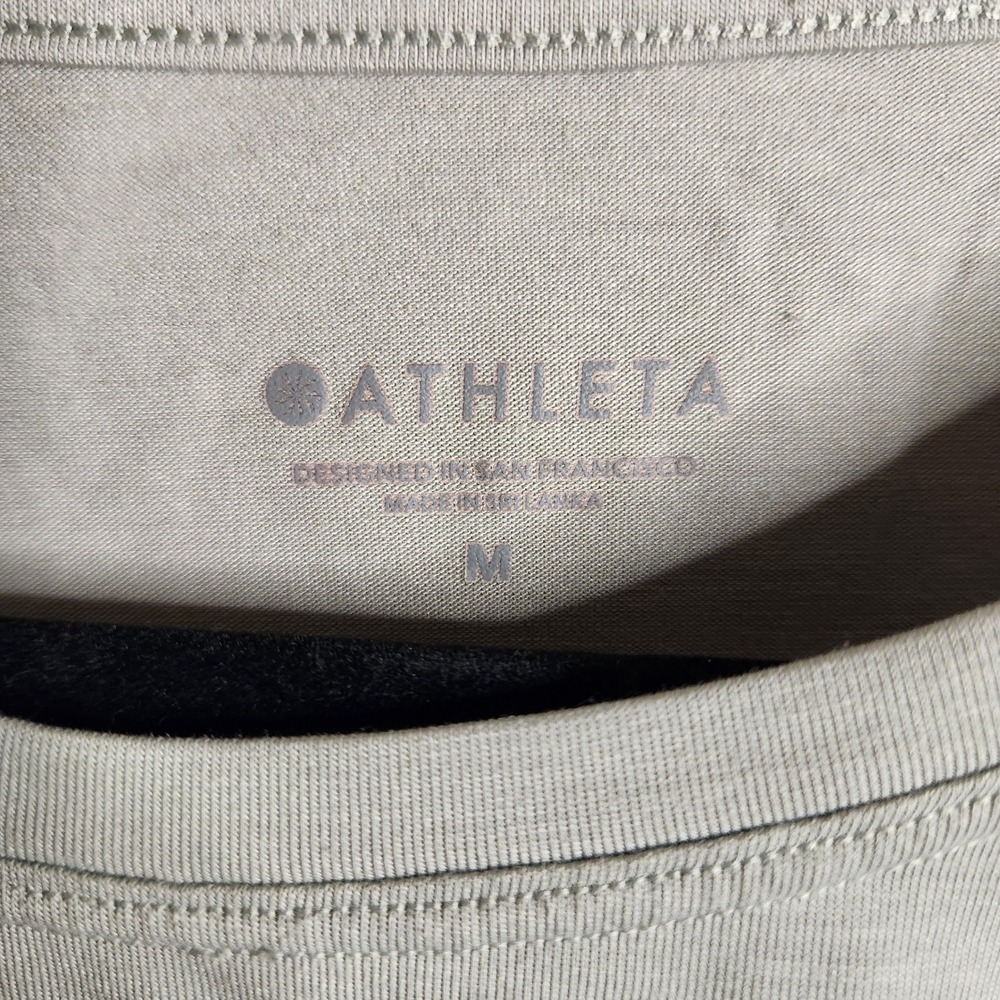Athleta Essence Pleated Ruched Tee Sage Green 599634 - Picture 2 of 5